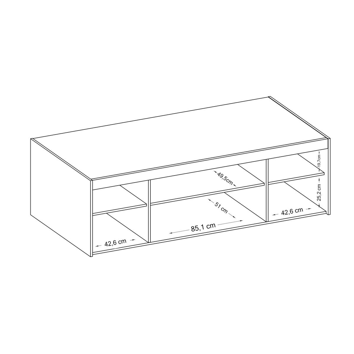 AUFSATZSCHRANK Storicos Geölte Eiche 176,3/55,5/53 cm - 4T Modern - Eichefarben, Holzwerkstoff/Kunststoff (176.3/55/53cm) - AX Living