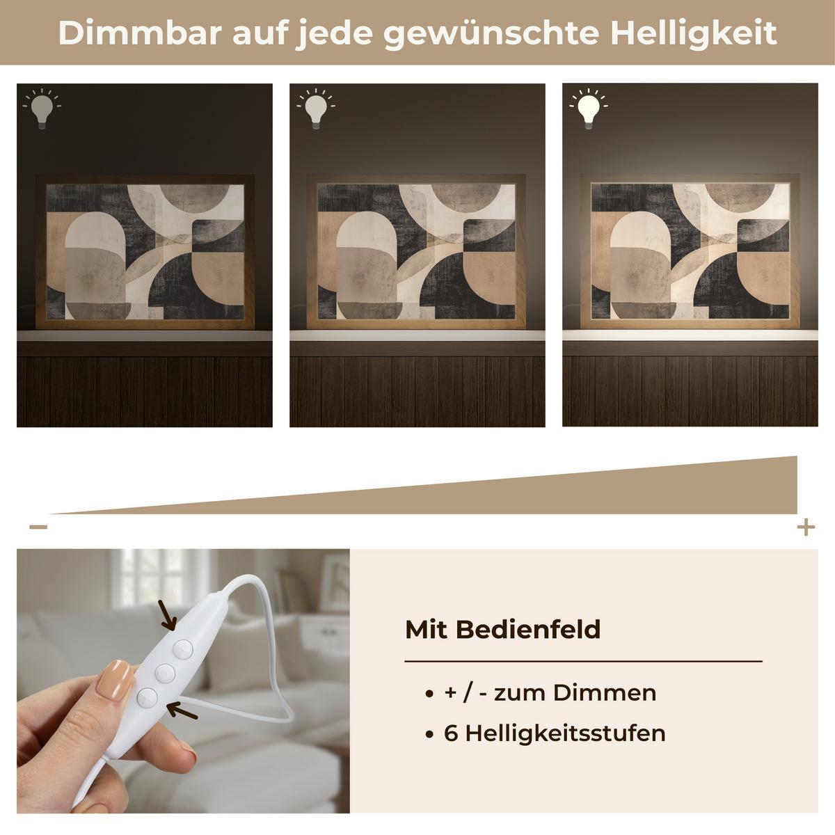 WANDLEUCHTE Abstrakt - Formen - Modern - Beige 30x20 cm - Grau, Holzwerkstoff (30/20/8cm) - OnlyWow