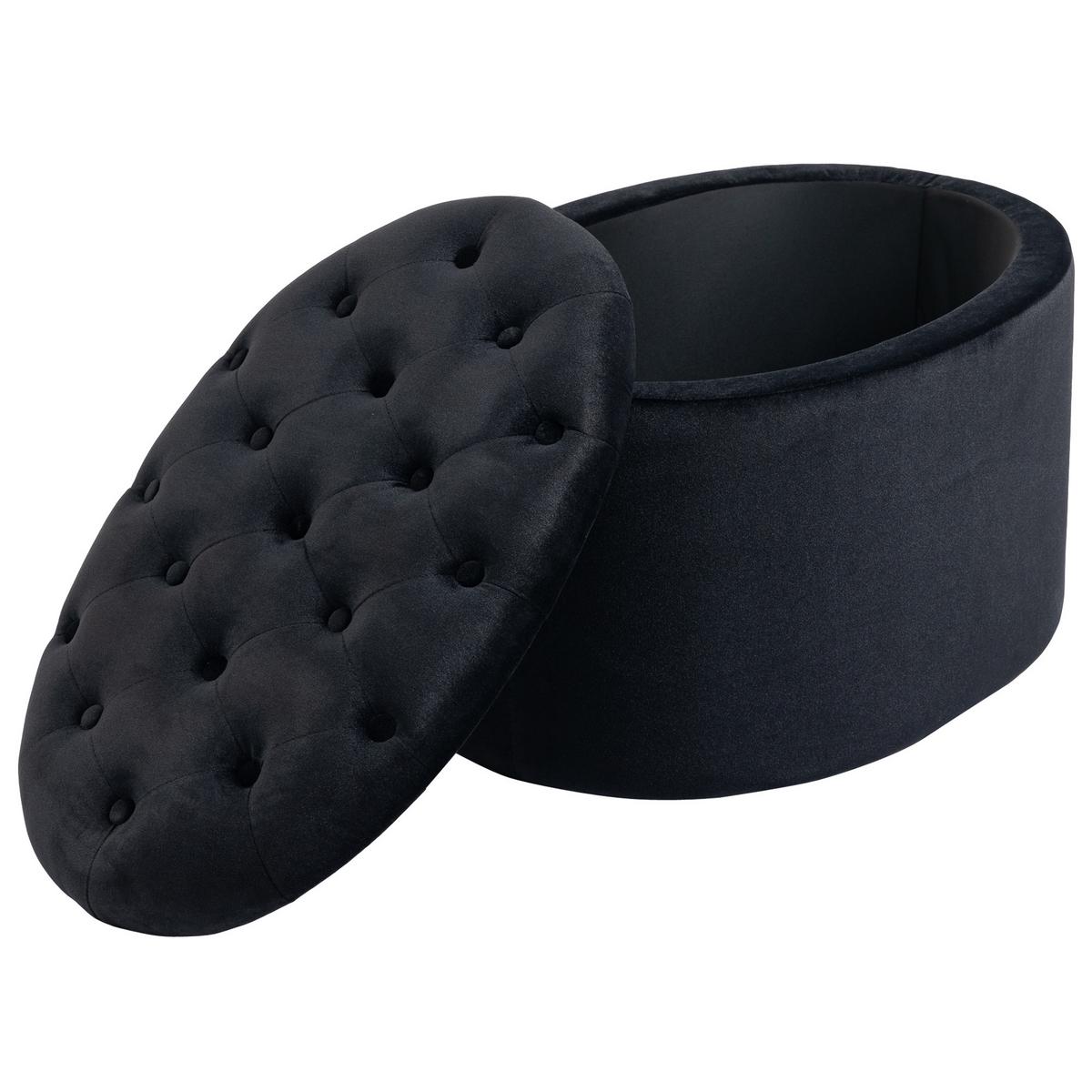 TRUHENBANK Ovale, Schwarz - Schwarz, Kunststoff (52/42/71cm) - HOMCOM