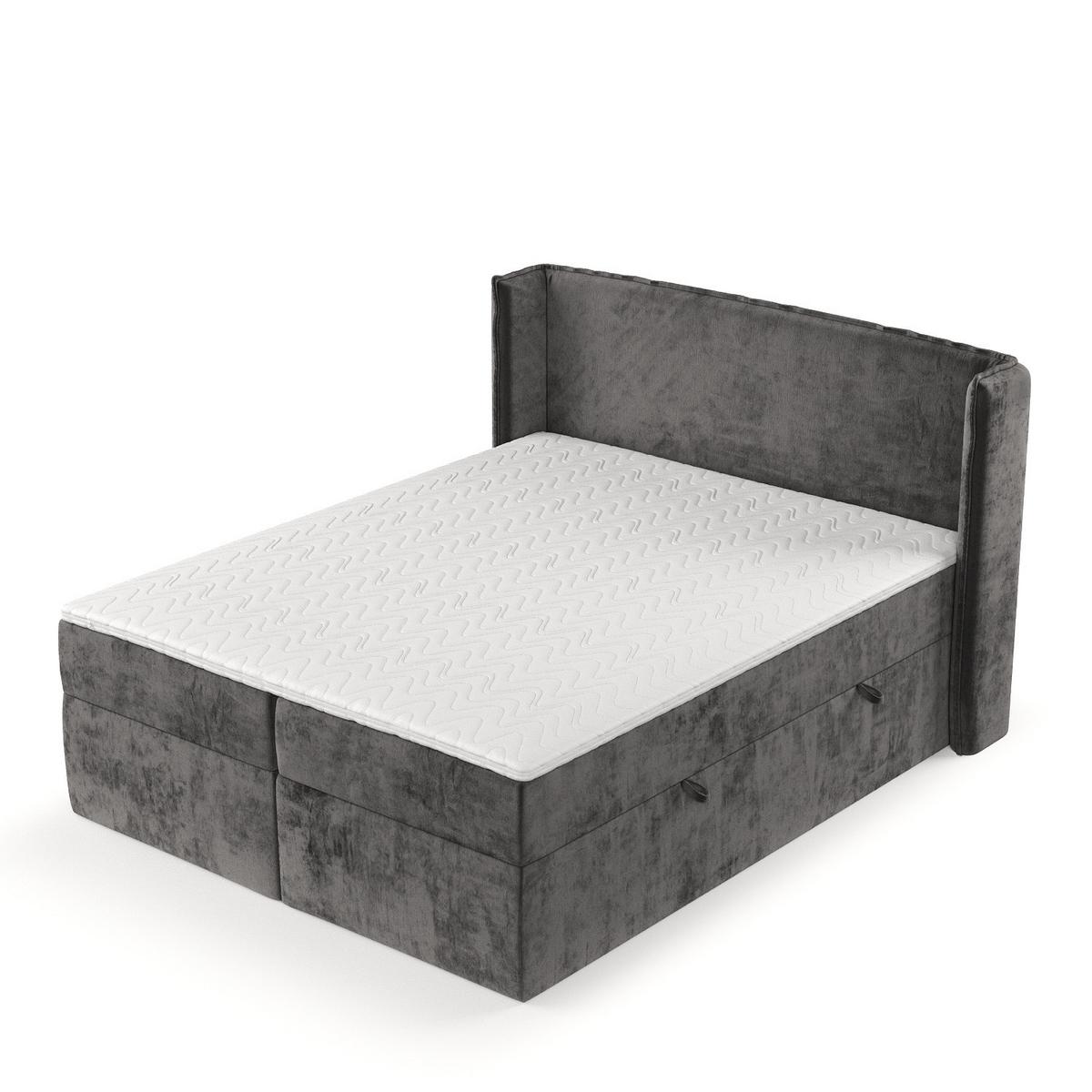 BOXBETT Viva 180/200 cm Anthrazit im Lotta Stoff - Anthrazit/Schwarz, Holz/Holzwerkstoff (180/200cm) - AltaBeds