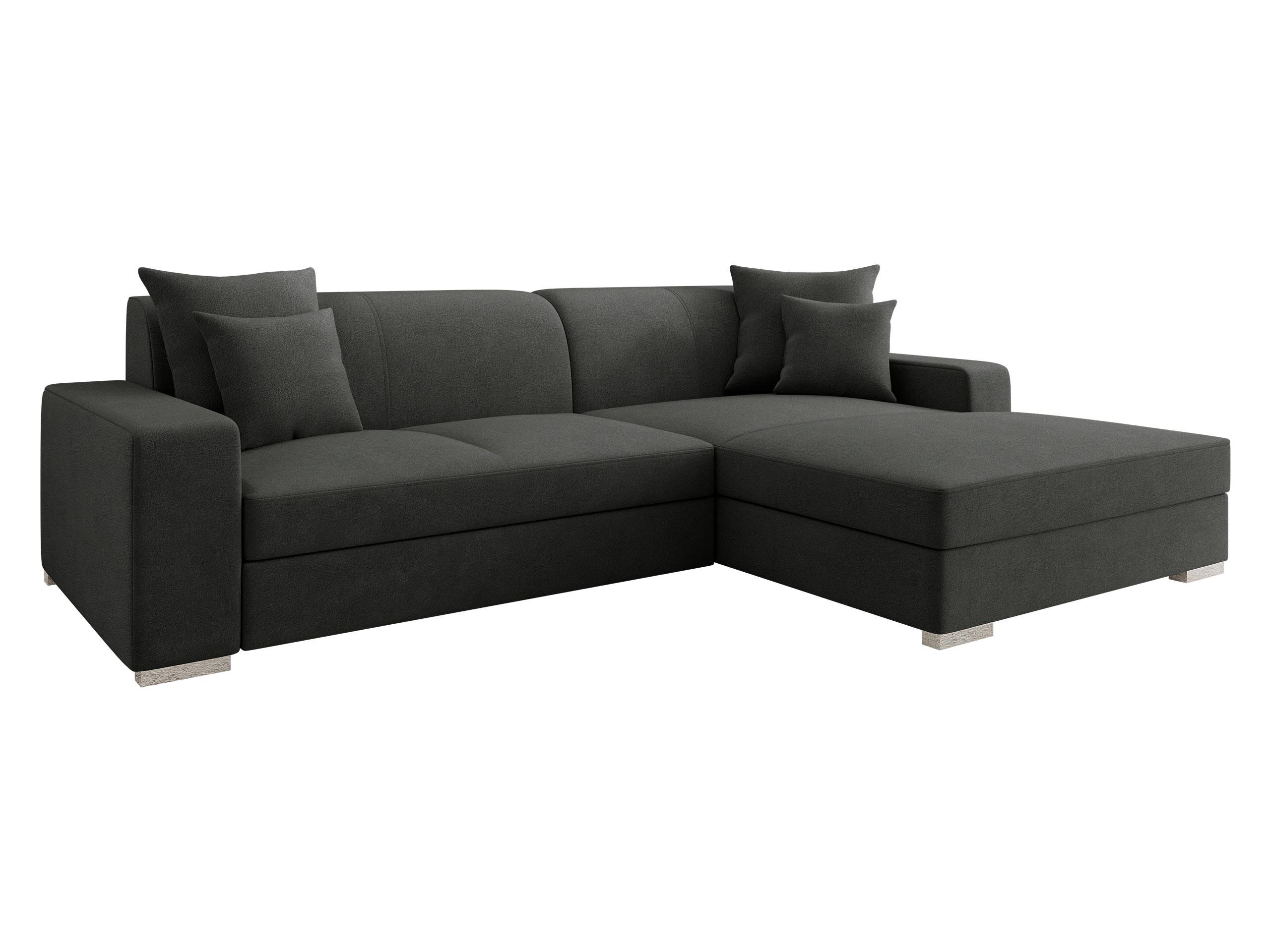 ECKSOFA Mexico, Seite: Rechts - Chromfarben/Anthrazit, Holz/Kunststoff (263/178cm) - MIRJAN24