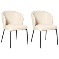 ESSZIMMERSTUHL 2er-Set Kunstleder Hellbeige Zana - Beige, Kunststoff (55/81/56cm) - Beliani