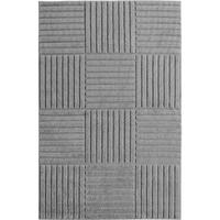 TEPPICH Hochflor RIGI in Silber, mit Cord-Streifen-Patchwork, 80 x 150 cm - Silberfarben, Textil (150/80cm) - KADIMA DESIGN