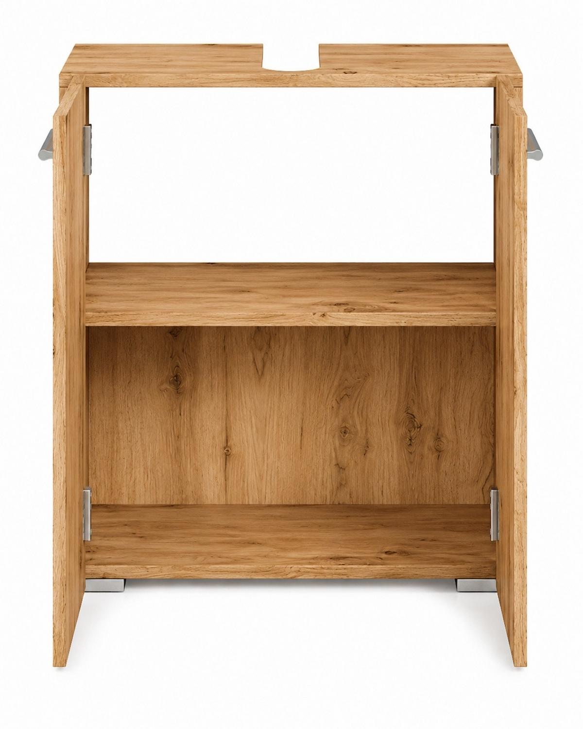 WASCHBECKENUNTERSCHRANK Jupiter 2 Türen Eiche Fischgrät - 60 x 30 x 60 cm - Eiche Wotan, Holz (60/60/30cm) - Badplaats