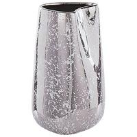 DEKOVASE Steinzeug silber Cirta - Silberfarben, Stein (27cm) - Beliani