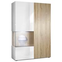 VITRINE Morena Tür und Einsatz in Eiche Natur - Eichefarben, Holzwerkstoff (91.5/136.5/37cm) - Vladon