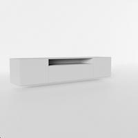 LOWBOARD MIVO 200/41/40 cm, Hängender TV-Schrank Weiß - Weiß, Holzwerkstoff (200/41/40cm) - MASSENO