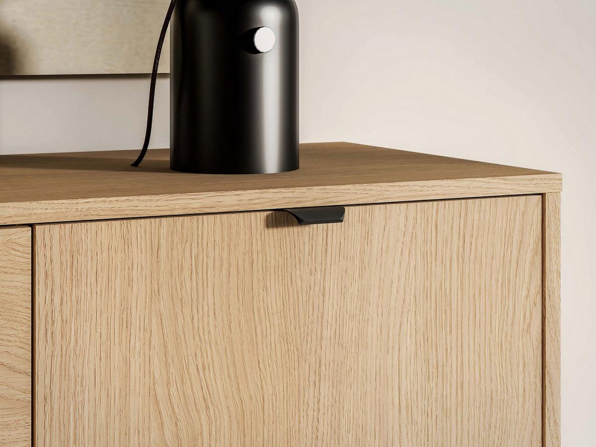 SIDEBOARD Heggers Eiche Mavelie 150 cm - Eichefarben/Schwarz, Holzwerkstoff/Metall (150/85/40cm) - Selsey