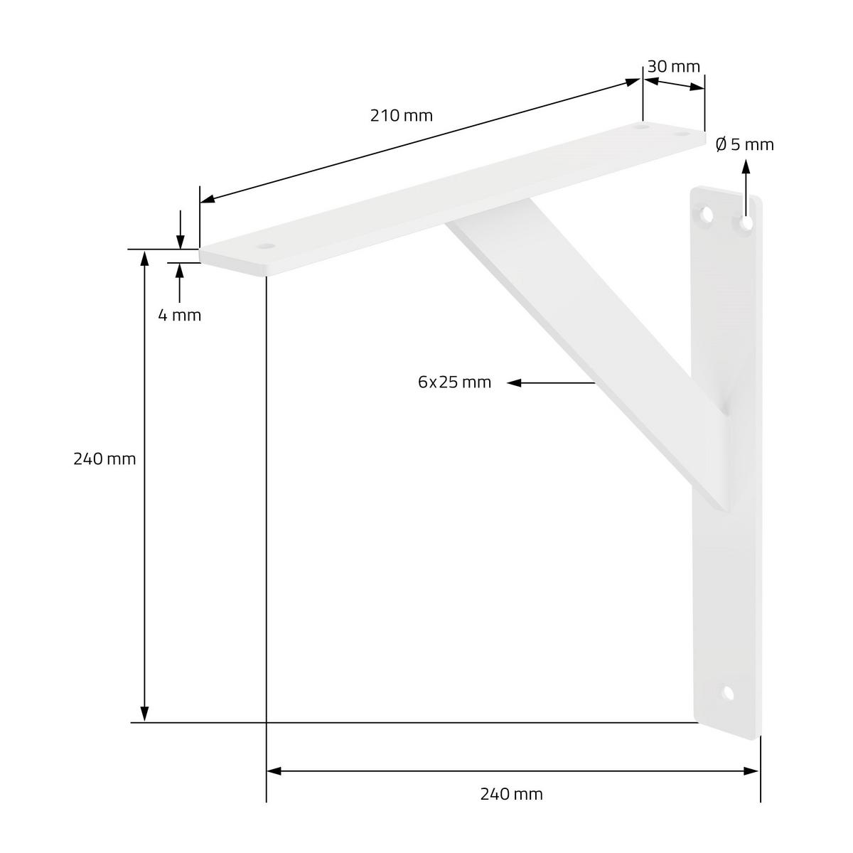 REGALHALTERUNGEN - Weiß, Metall (24/24/3cm) - ML-DESIGN