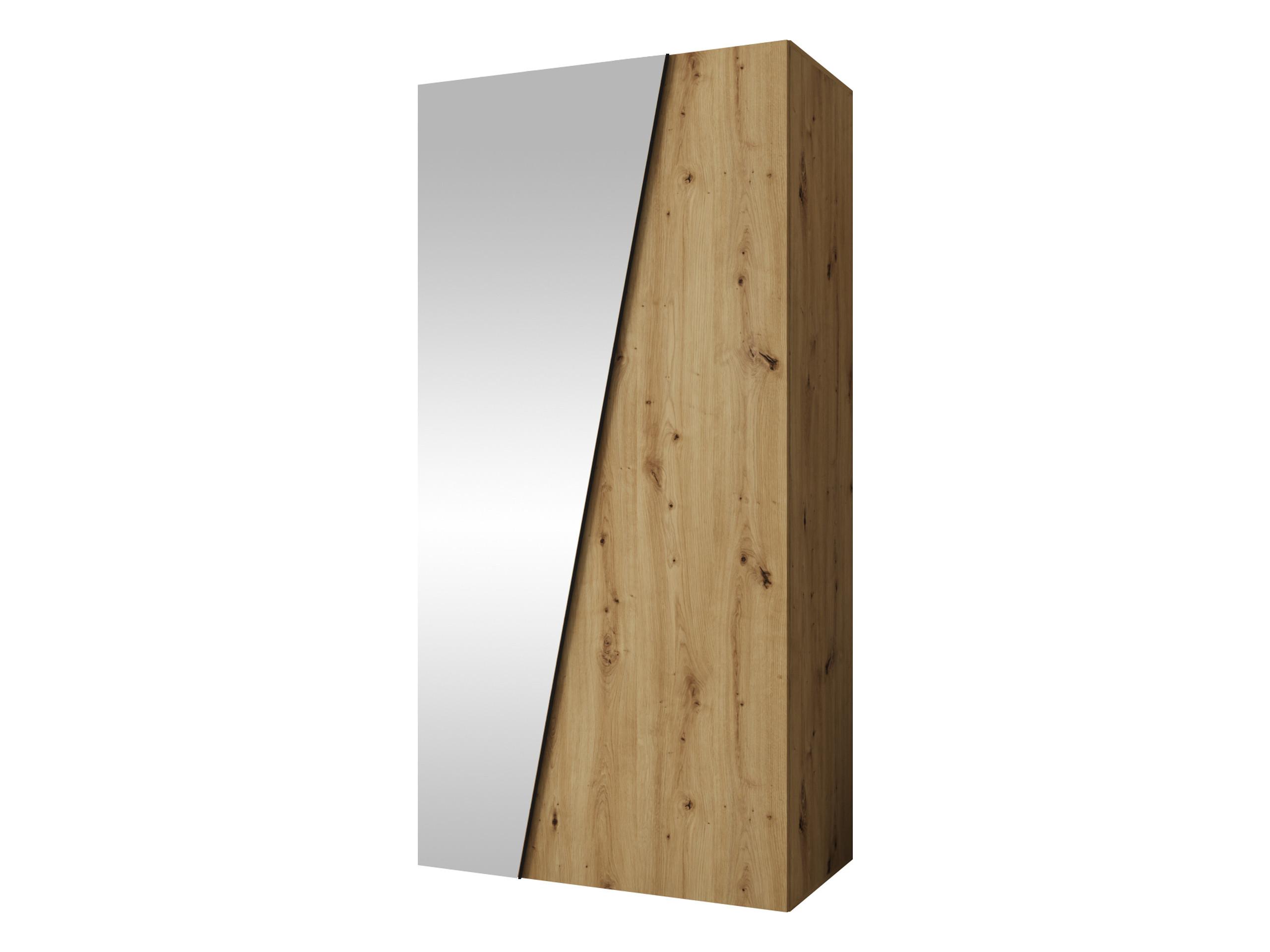 DREHTÜRENSCHRANK Zen 1L 100 cm - Schwarz/Eiche Artisan, Holzwerkstoff/Kunststoff (100/202/50cm) - MIRJAN24