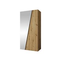 DREHTÜRENSCHRANK Zen 1L 100 cm - Schwarz/Eiche Artisan, Holzwerkstoff/Kunststoff (100/202/50cm) - MIRJAN24