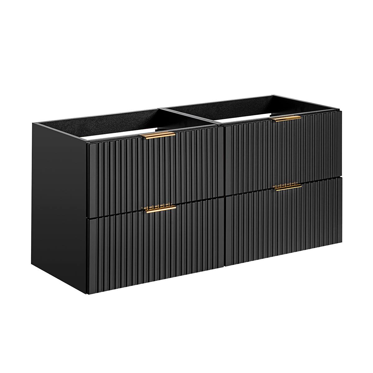 WASCHTISCHUNTERSCHRANK 120.4cm Adriel Mattschwarz - Schwarz, Holzwerkstoff (120.4/57/46cm) - Petits-meubles