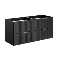 WASCHTISCHUNTERSCHRANK 120.4cm Adriel Mattschwarz - Schwarz, Holzwerkstoff (120.4/57/46cm) - Petits-meubles