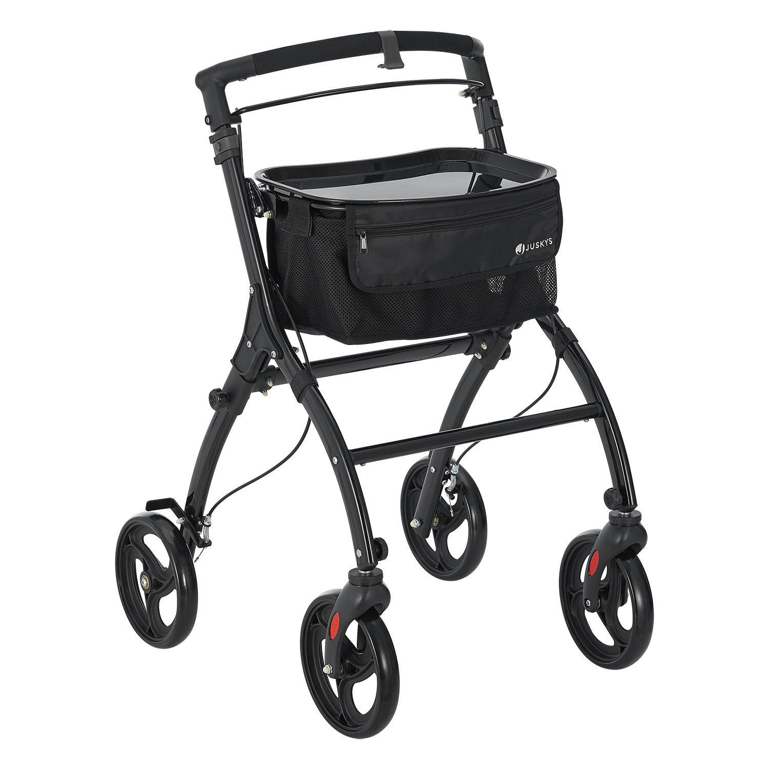 WOHNUNGSROLLATOR Aktiv schwarz mit Transporttasche - Schwarz, Metall (66/90/56cm) - Juskys
