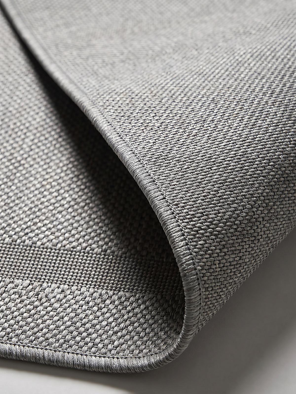 FLACHWEBTEPPICH Bordüre BORNO Polypropylen Grau 140 x 200 cm - Grau, Textil (140/200cm) - KADIMA DESIGN