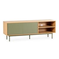 TV-ELEMENT Cuzco 2 türen Eichenfarbe/grün - Grün, Holzwerkstoff (140/50/40cm) - VS Venta-stock