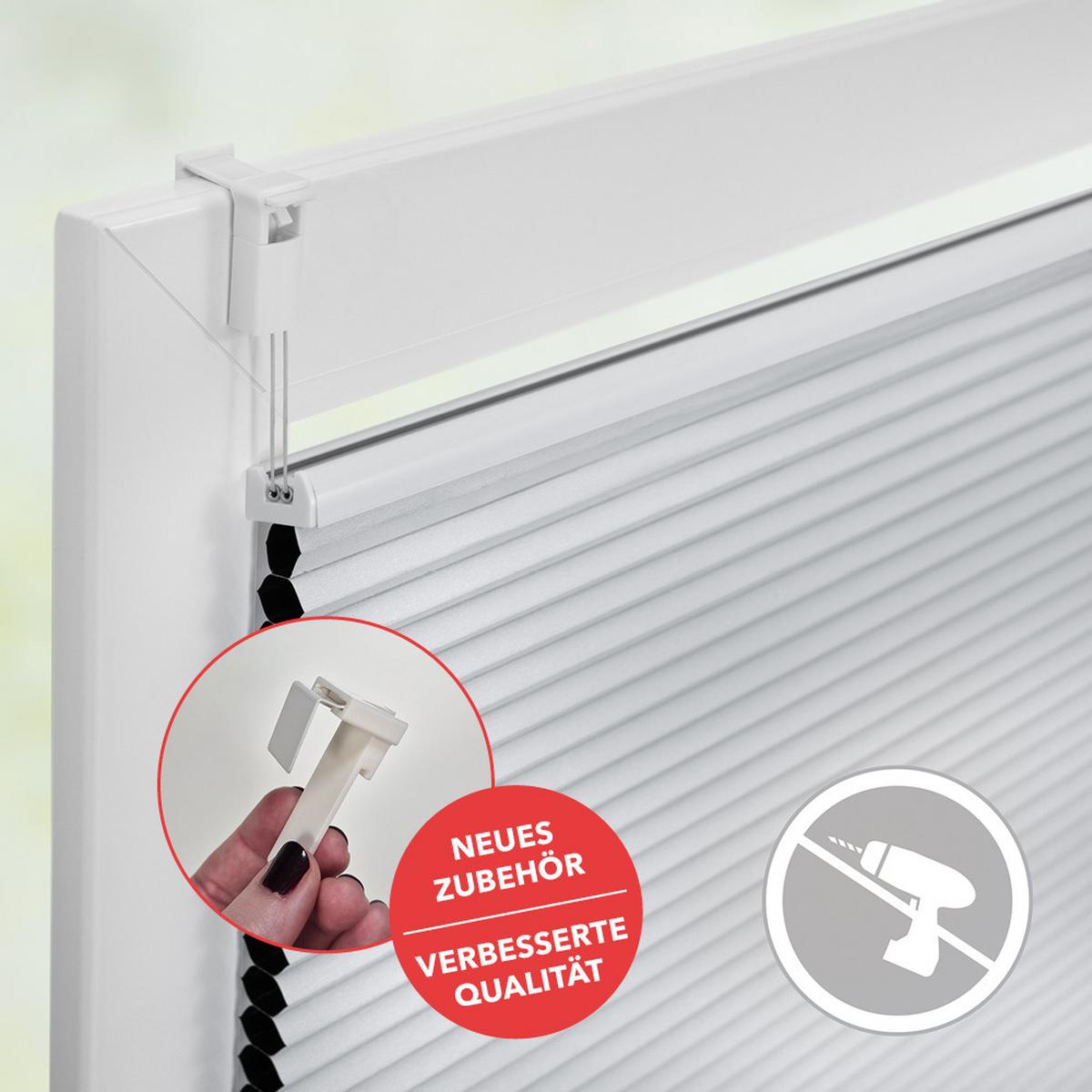 THERMO-PLISSEE KLEMMFIX OHNE BOHREN, VERDUNKELUNG, VERSPANNT Weiß, 130 cm, 85, 130 - Weiß, Kunststoff (85/130cm) - Lichtblick Original