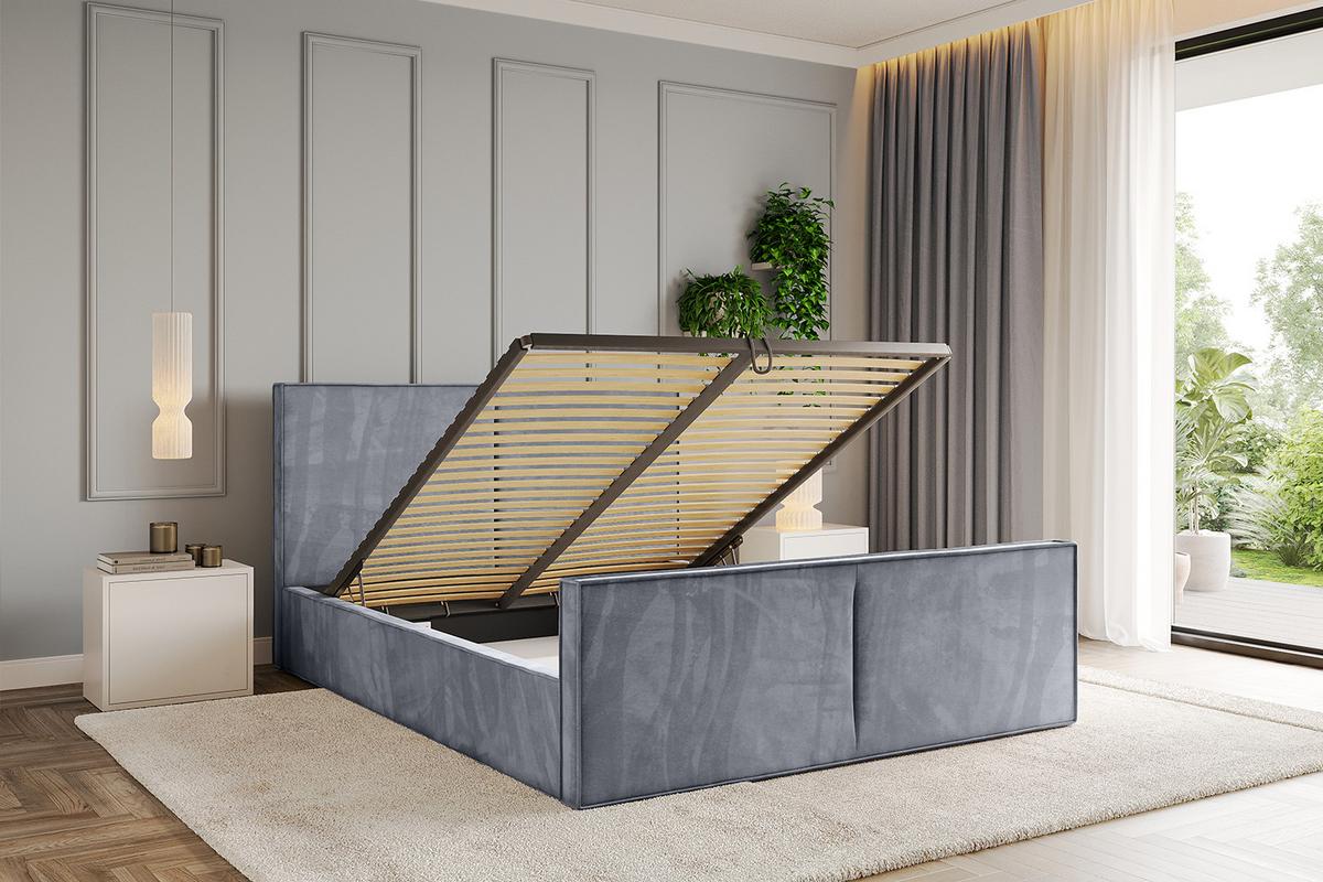 POLSTERBETT mit Bettkasten, Fußteil und Lattenrost, Boxbett ohne Matratze - EMMI-Z 120x200 Grau - Grau, Holzwerkstoff/Textil (120/200cm) - ALTDECOR