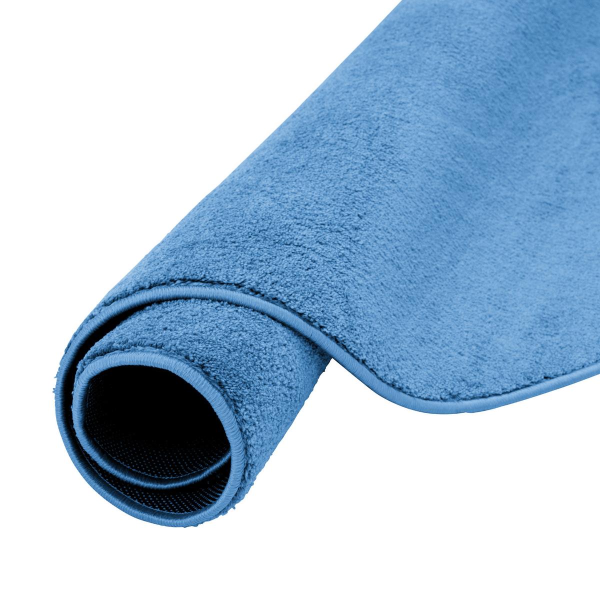 LUXUS SUPER SOFT HOCHFLOR LANGFLOR TEPPICH DELUXE RUND - Blau, Textil (160/160cm) - Snapstyle