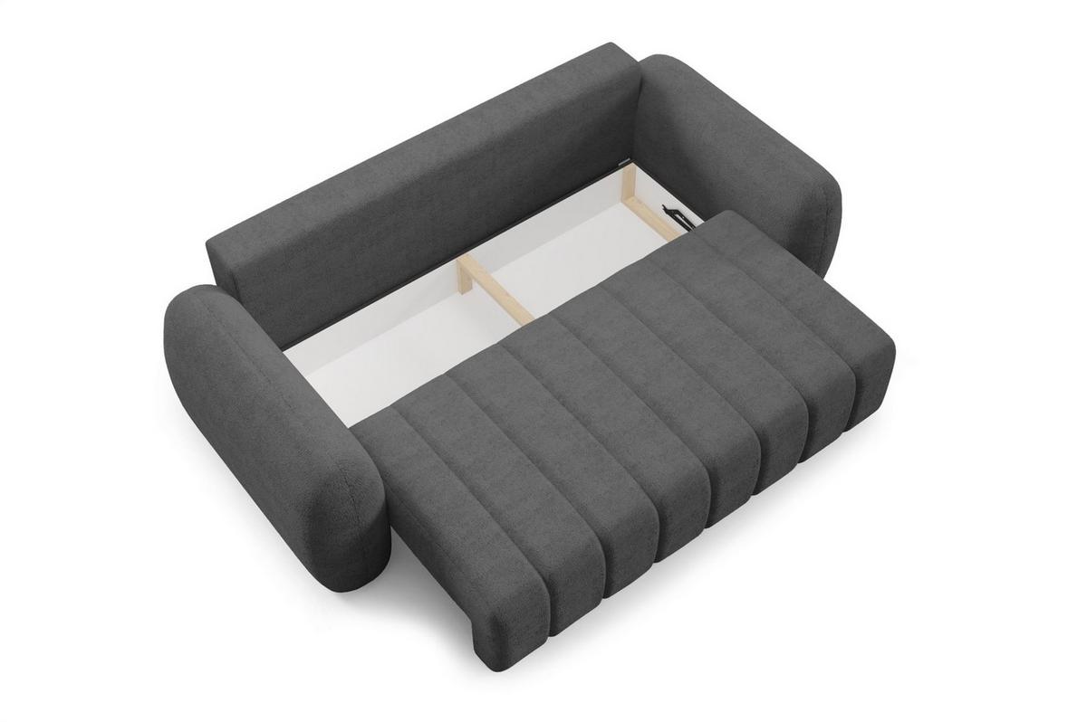 SCHLAFSOFA Caria - Anthrazit, Holzwerkstoff/Textil (266/95/110cm) - Fun Möbel