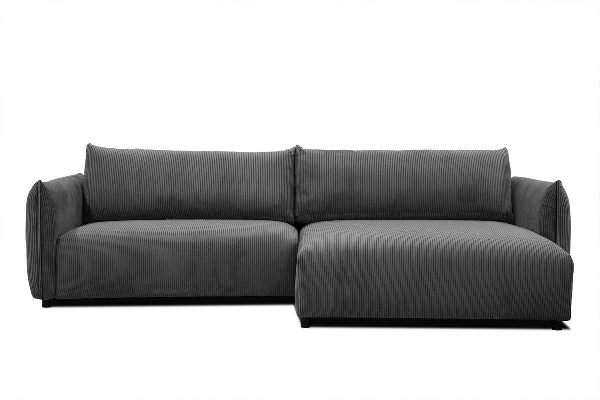 ECKSOFA TAUER 5-Sitzer, dunkelgrau - Dunkelgrau/Schwarz, Holzwerkstoff/Kunststoff (292/174cm) - Wozimo