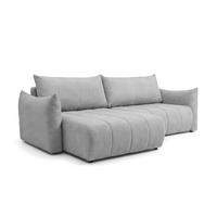 ECKSOFA Ontario Mit Schlaffunktion - Hellgrau, Holzwerkstoff/Textil (154/260cm) - Fun Möbel