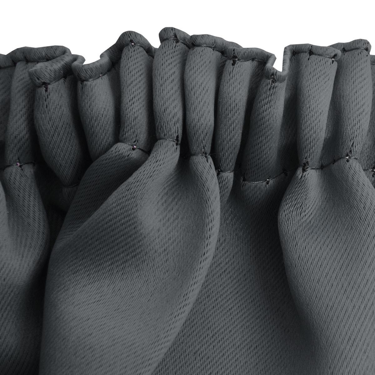 VORHANG Amelie BK mit Kräuselband 140x245cm Anthrazit (2tlg) - Anthrazit, Textil (140/245/1cm) - Beautissu 