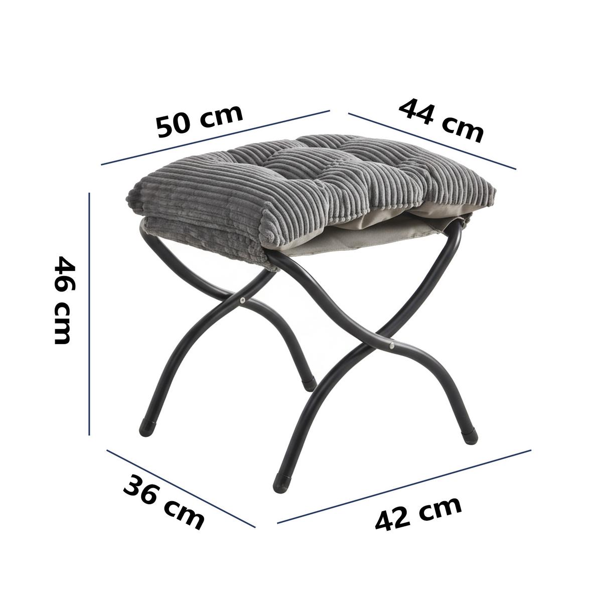 RELAXSESSEL moderner mit Fußhocker & Seitentasche – Gemütlicher Loungesessel in Grau für Wohnzimmer & Schlafzimmer - Grau, Textil (64/95/70cm) - Urban Meuble