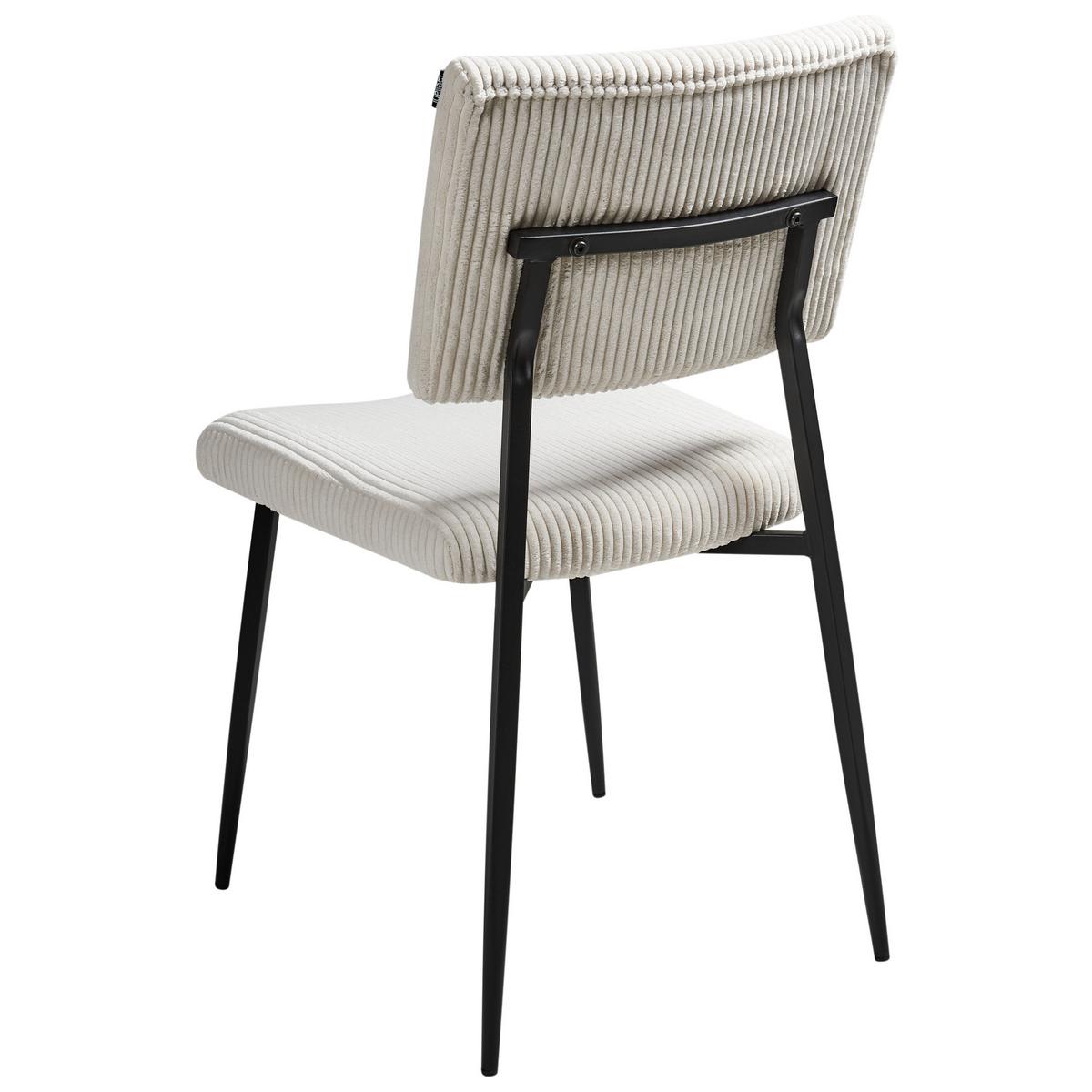 ESSZIMMERSTUHL 2er-Set Cremeweiß Sturgis - Schwarz/Weiß, Textil (47/87/54cm) - Beliani