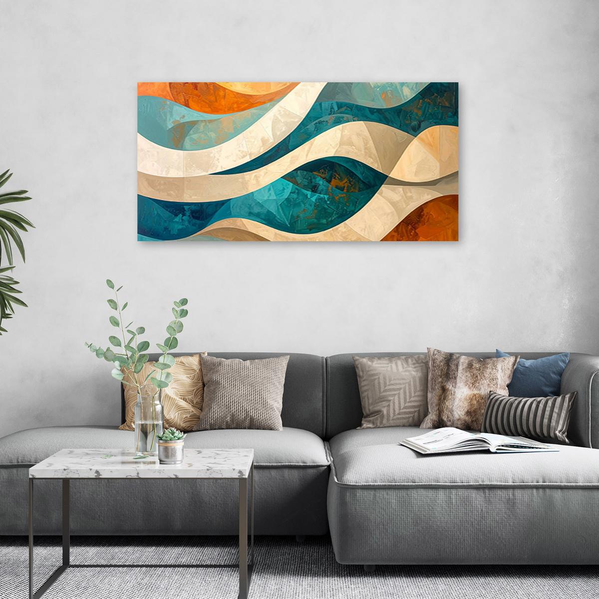 LEINWANDBILD 3D und geometrisch 120x60cm - Multicolor, Textil (120/60cm) - Feeby