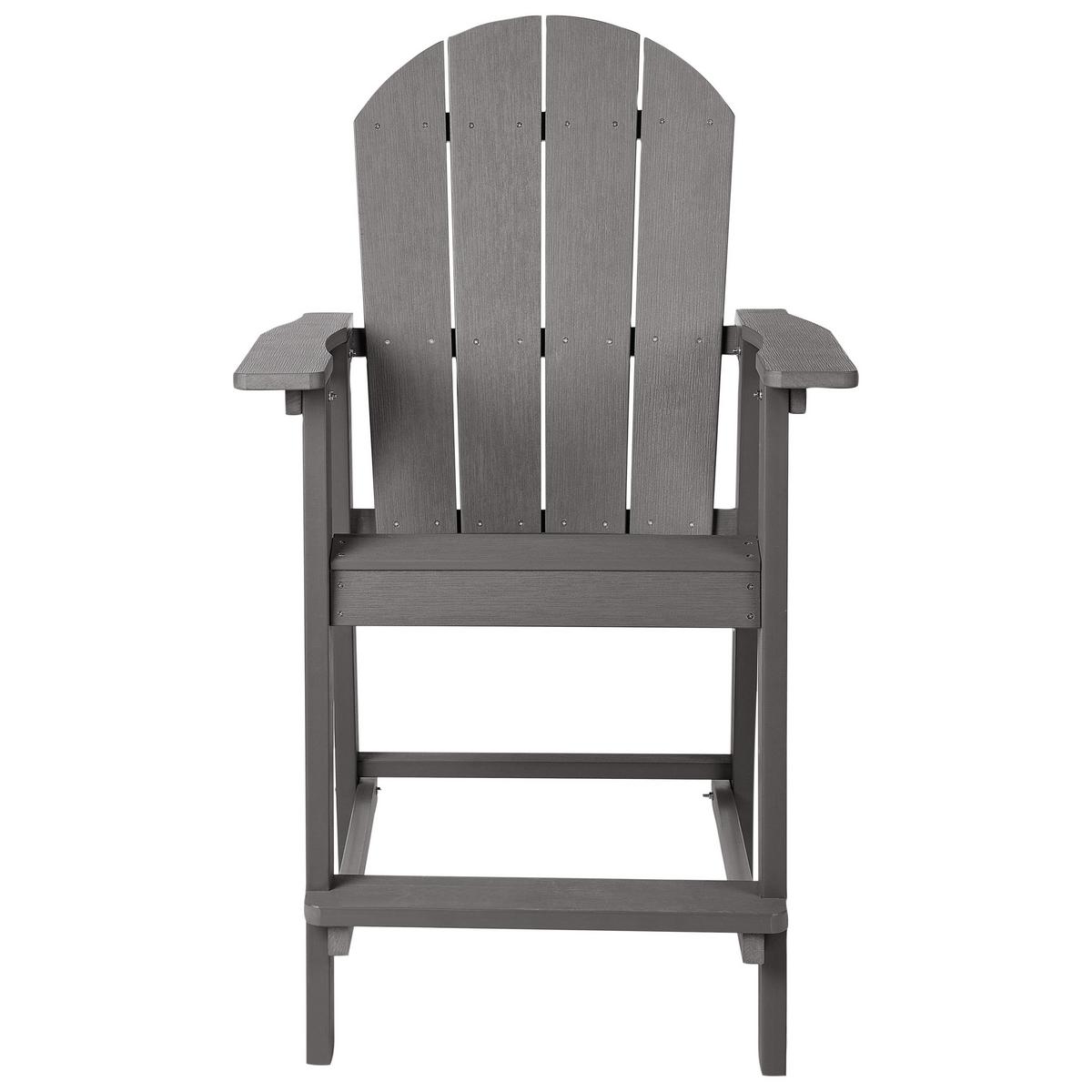GARTEN-BARSTUHL Grau Adirondack - Grau, Kunststoff (58/124/71cm) - Beliani