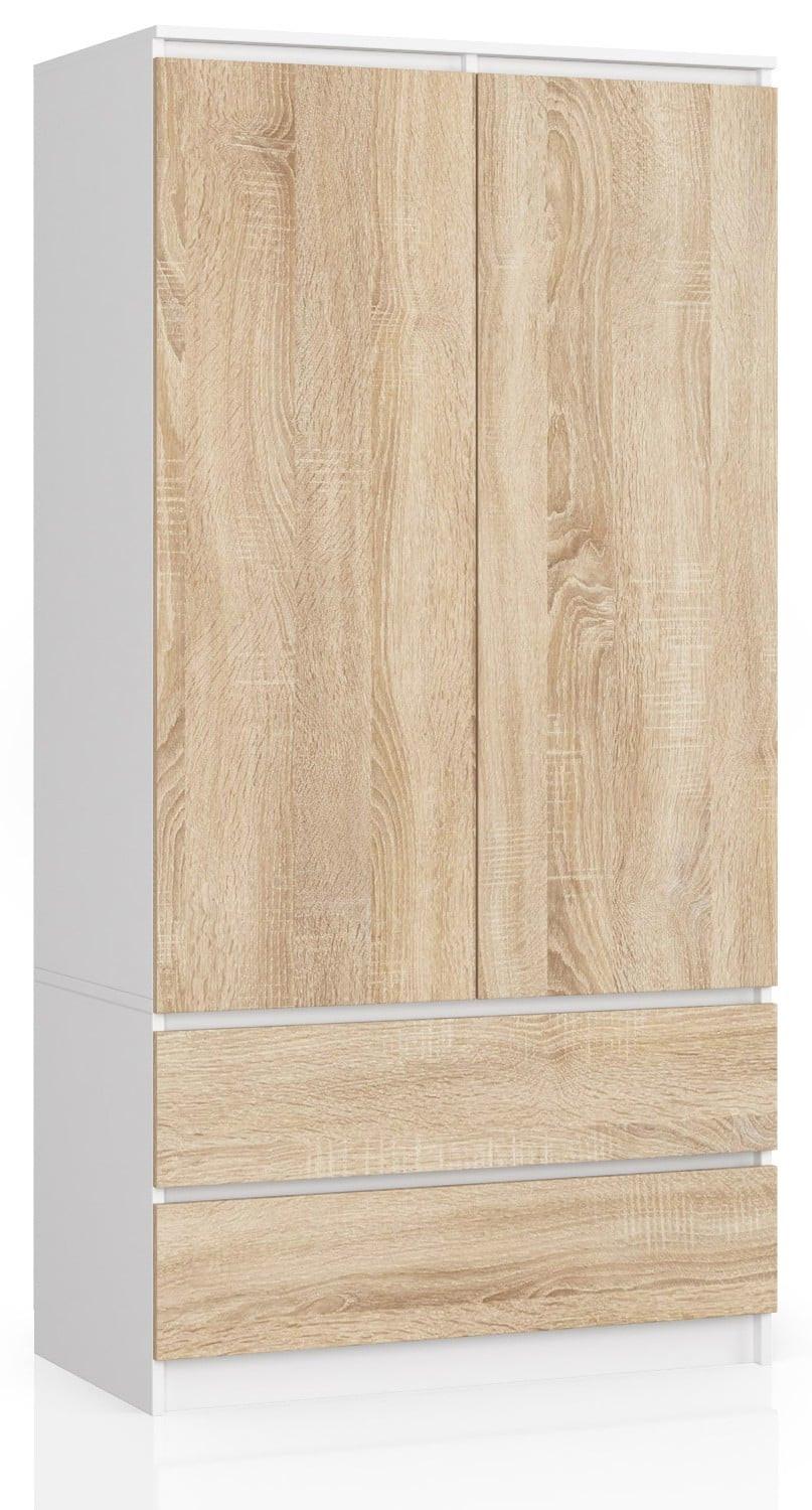 KLEIDERSCHRANK Weiß, Eiche Sonoma 180/90/51 - Weiß, Holzwerkstoff (90/180/51cm) - RAUMHIRSCH FURNITURE