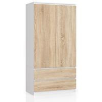 KLEIDERSCHRANK Weiß, Eiche Sonoma 180/90/51 - Weiß, Holzwerkstoff (90/180/51cm) - RAUMHIRSCH FURNITURE