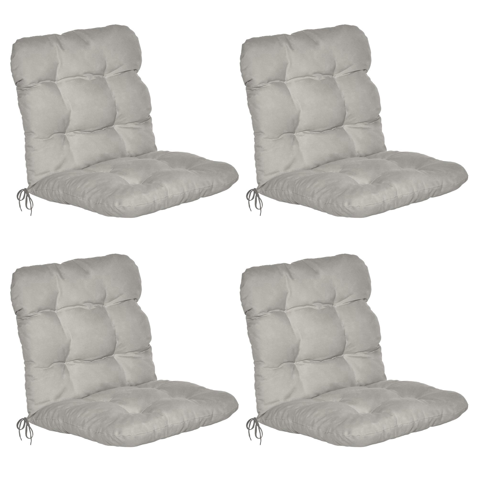 NIEDERLEHNERAUFLAGE Flair NL 100/50/8cm Hellgrau (4tlg) - Hellgrau, Textil (50/8/100cm) - Beautissu 