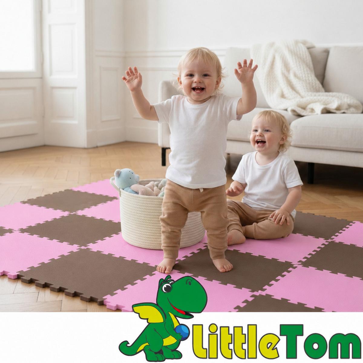 SPIELMATTE ab Null - 180/90/1 cm Puzzlematte Pink - Multicolor, Kunststoff (30/30cm) - Littletom