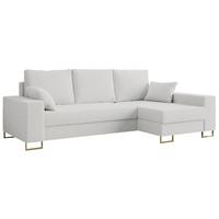 ECKSOFA Dorian Boucle Weiß - Goldfarben/Weiß, Textil/Metall (242/138cm) - MKS