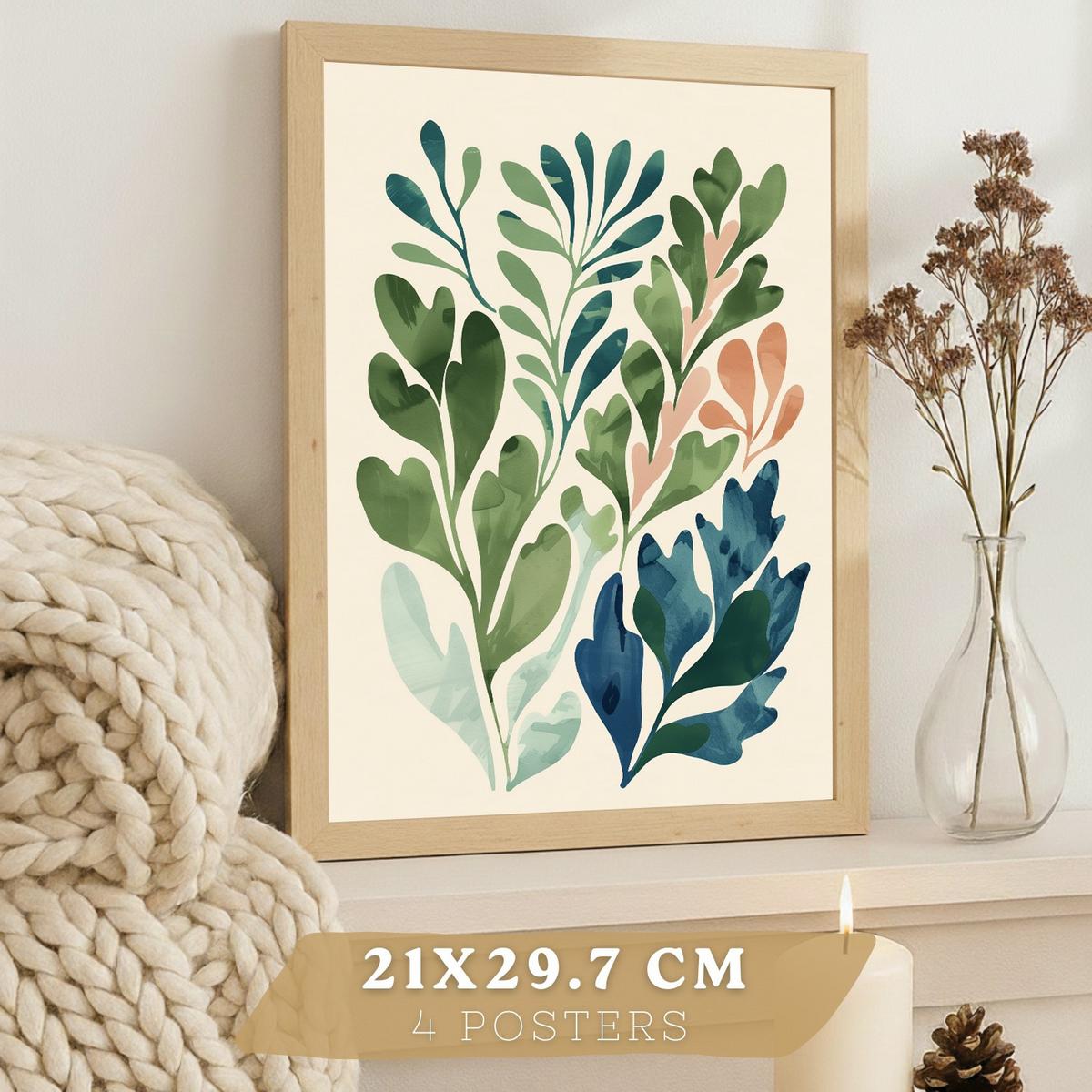 POSTER 2er -Set Wandbilder Matisse Blumen modern Wohnzimmer Deko, Schlafzimmer, Küche, Badezimmer Rahmenlos A3 - Klar, Papier (29.7/1/42cm) - Nacnic