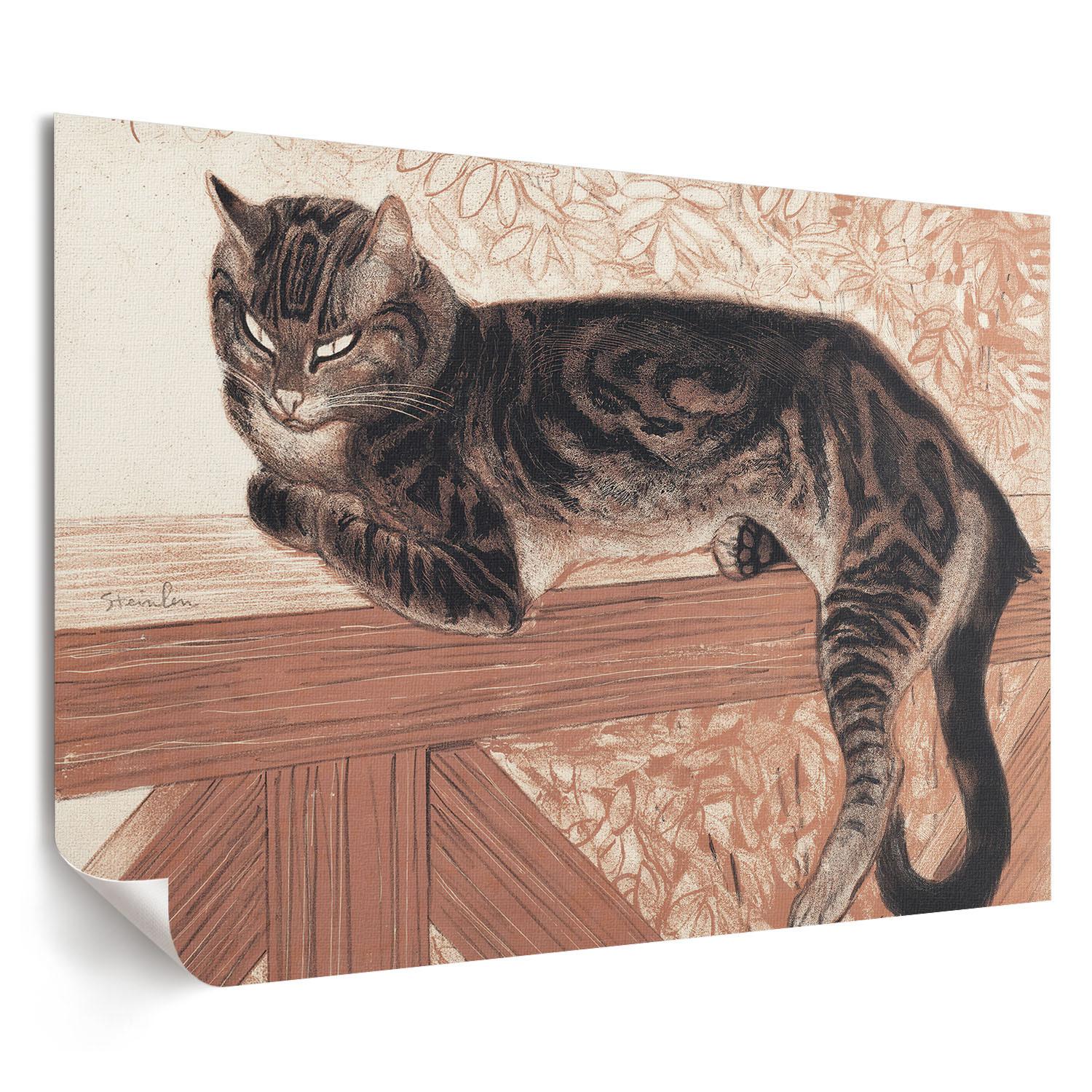 POSTER - 29x21 cm (A4) - Théophile Steinlen - Eine Katze auf dem Geländer - Braun, Textil (29.7/21/0.1cm) - TULUP