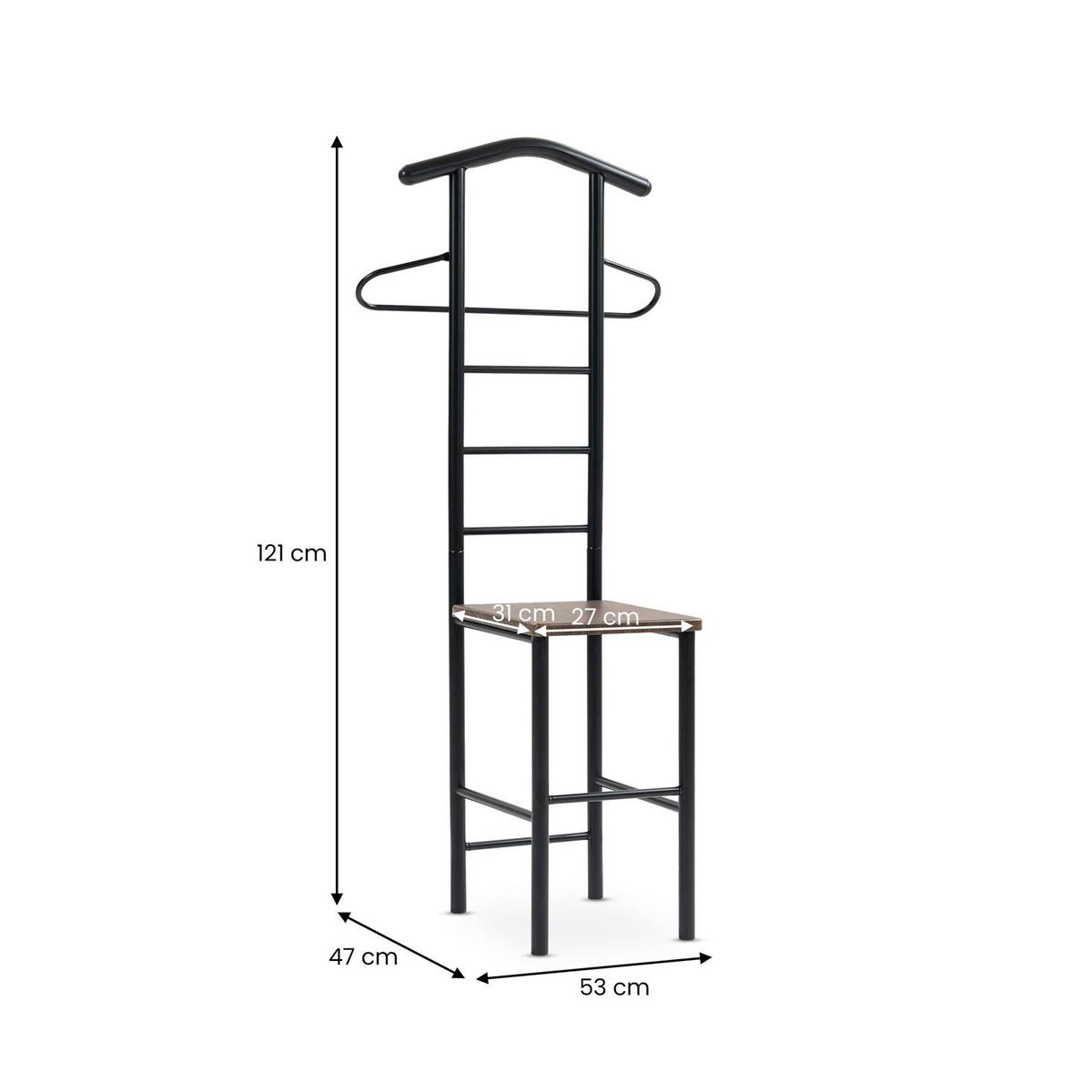 HERRENDIENER JIVO schwarz/braun - Schwarz/Braun, Metall (53/121/47cm) - CARO-Möbel