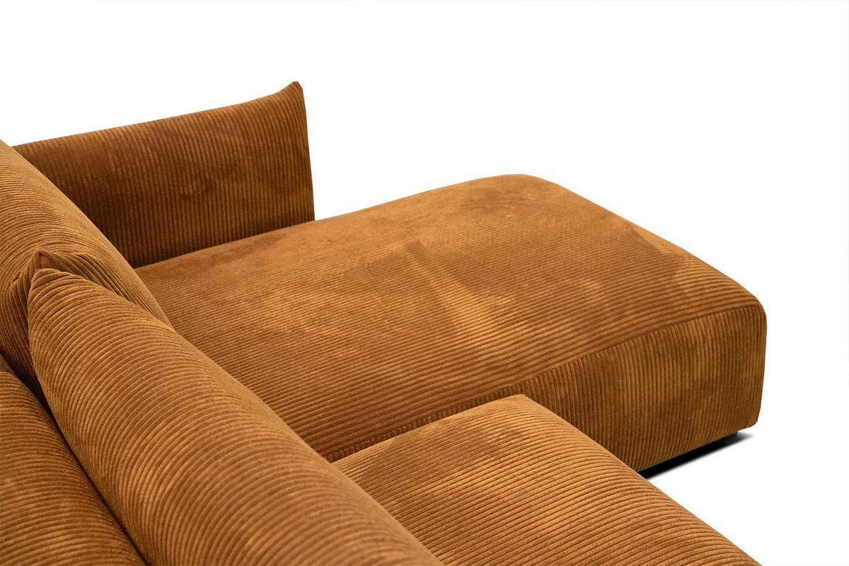 ECKSOFA TAUER 5-Sitzer, honig - Schwarz/Honig, Holzwerkstoff/Kunststoff (294/173cm) - Wozimo
