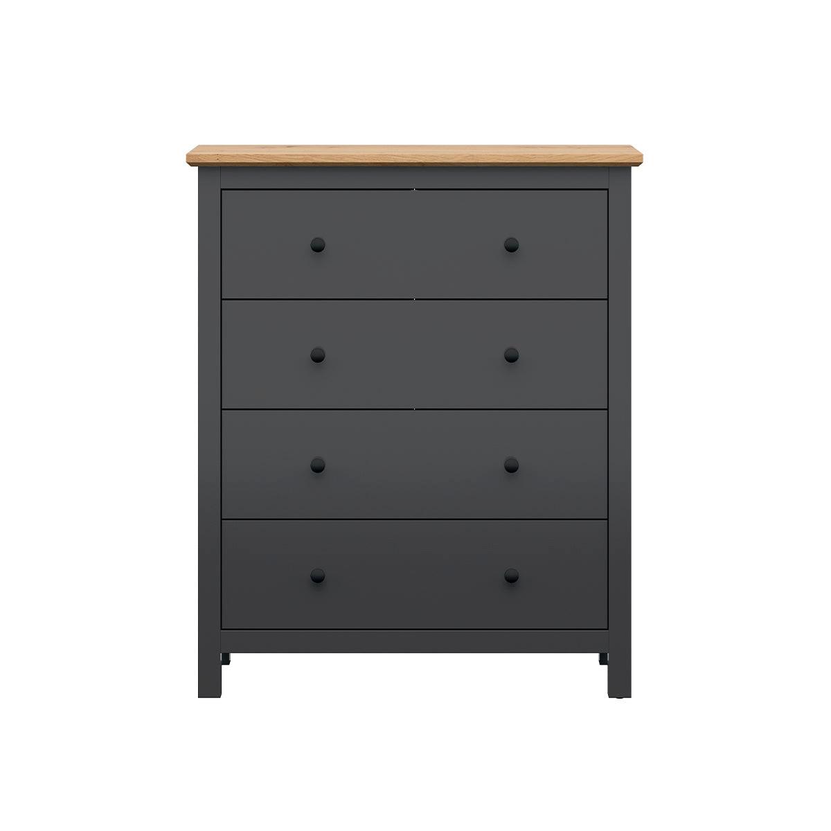 KOMMODE Duck Anthrazitgrau und Holz - Grau, Holzwerkstoff (101/120/44cm) - Petits-meubles