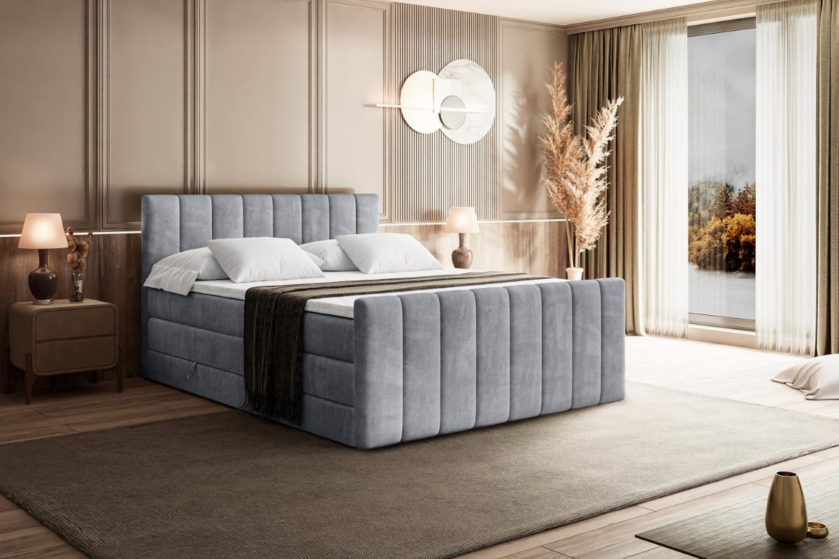 BOXSPRINGBETT OTTA-Z KING - 180x200 - H3/H4 - Hellgrau - Hellgrau, Holzwerkstoff (180/200cm) - ALTDECOR