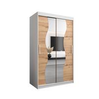 SCHWEBETÜRENSCHRANK 200/120/62 2-türig - Silberfarben/Eiche Artisan, Holz/Kunststoff (120/200/62cm) - MÖBEL KRYSPOL