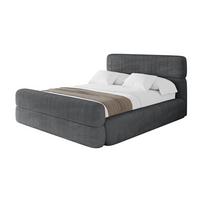 POLSTERBETT mit Bettkasten, Fußteil und Lattenrost, Boxbett ohne Matratze - ENORA-Z 180x200 Dunkelgrau - Anthrazit, Holzwerkstoff/Textil (180/200cm) - ALTDECOR