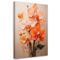 LEINWANDBILD Blumen 80x120cm - Orange, Textil (80/120cm) - Feeby