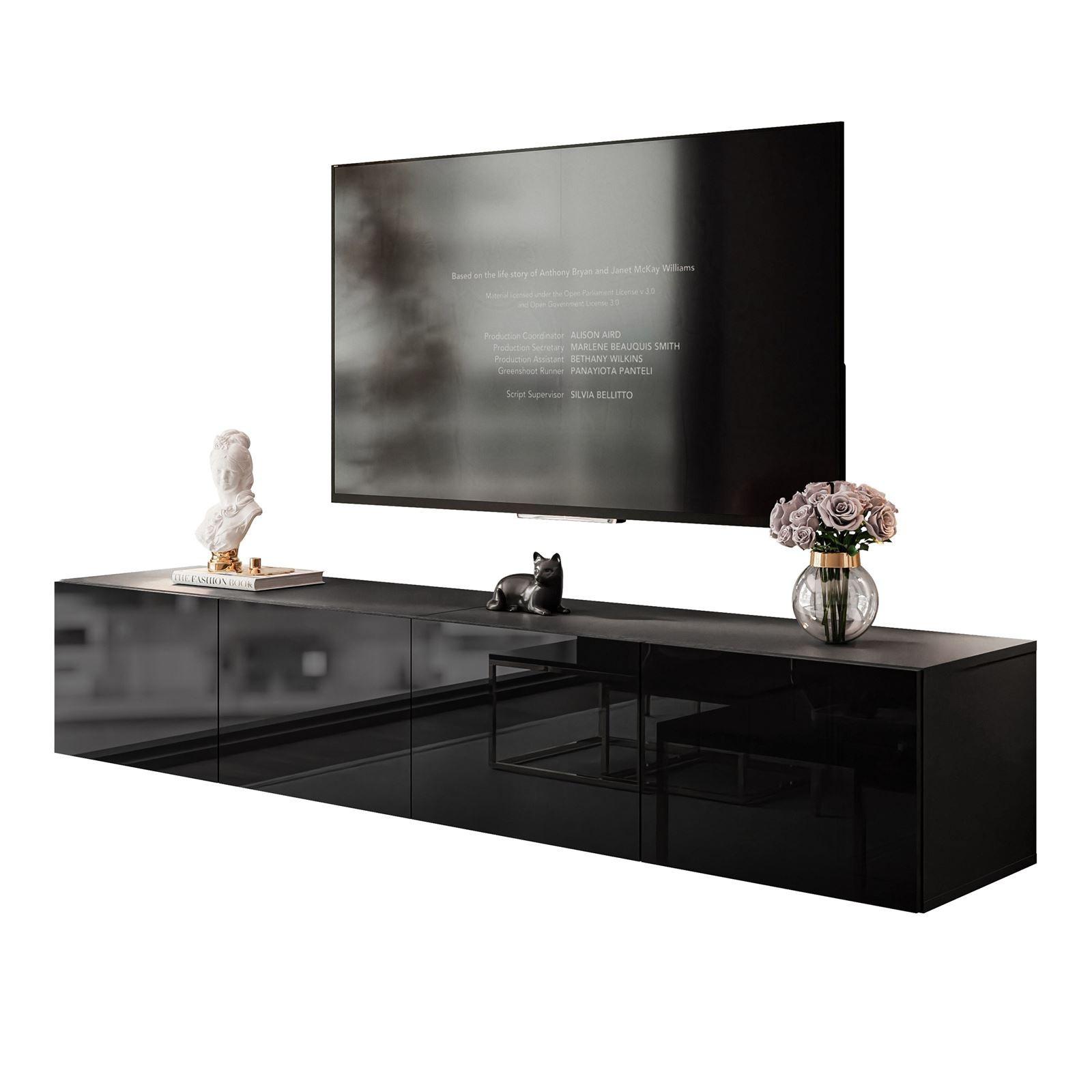 TV-LOWBOARD COLGANTE 200 cm Hängeschrank - Schwarz Hochglanz, Holzwerkstoff (200/36/40cm) - Lookway