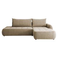 ECKSCHLAFSOFA Bueno I, Seite: Rechts - Beige/Schwarz, Holz/Textil (185/300cm) - MIRJAN24
