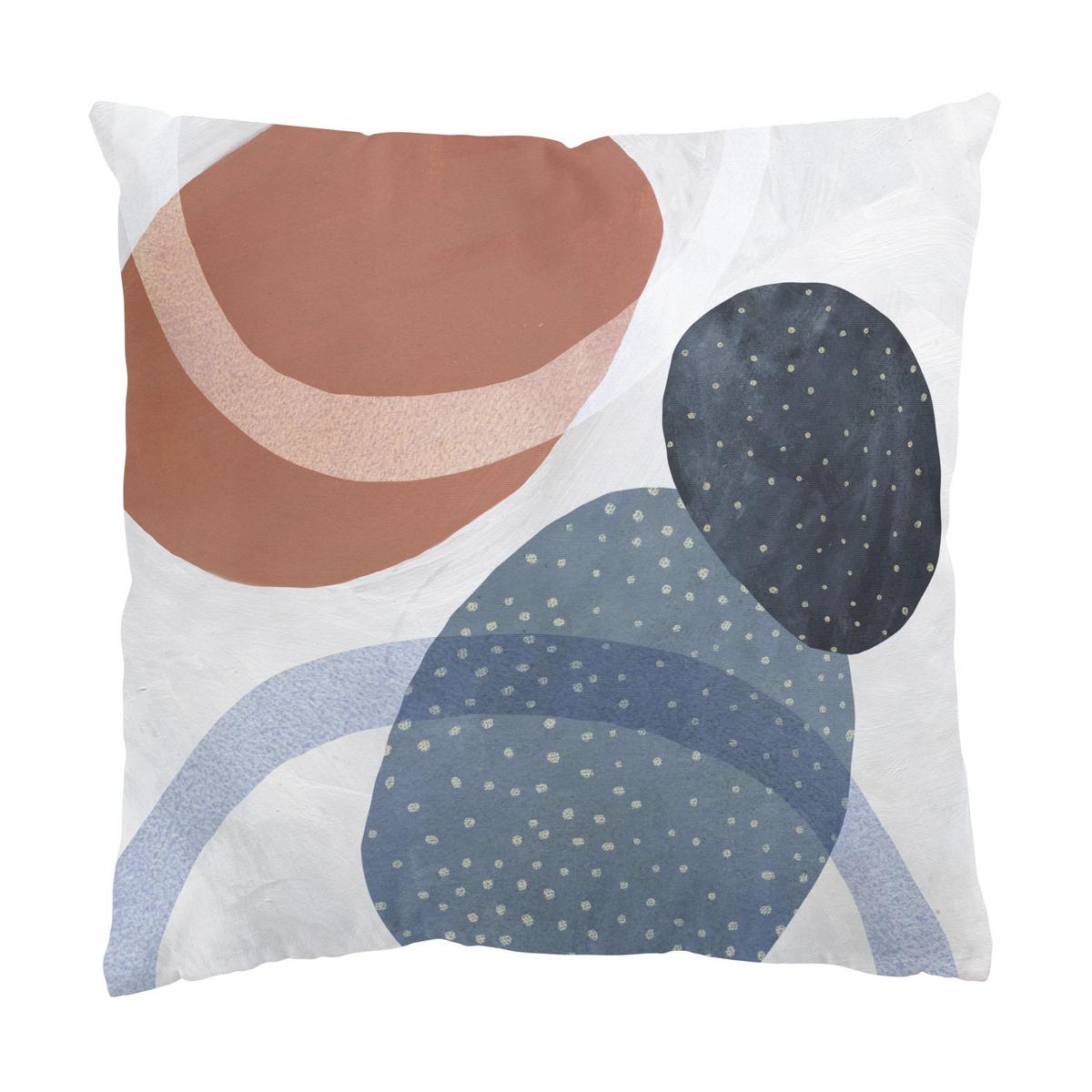 DEKOKISSEN 2er-Set Orbit mit Punkten Set I 40/40 cm - Blau, Textil (40/40cm) - Bilderwelten
