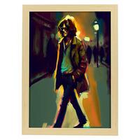 POSTER John Lennon In Voller Farbe Fotostil. A4 Rahmen Aus Hellem Holz - Beige, Papier (29.7/5/21cm) - Nacnic