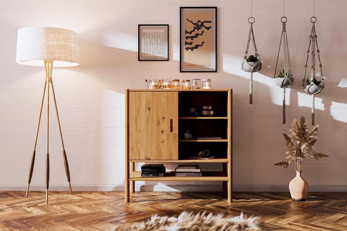 KOMMODE INA Wildeiche - Alteiche, Holz (97/101/46cm) - byoak